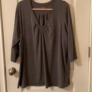 Lands’ End 3x 24W-26W medium grey 3/4 sleeve top